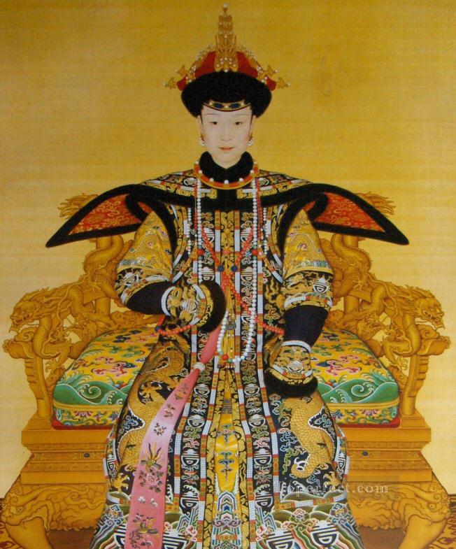 Empress Xiao Xian Fucha Lang shining old China ink Giuseppe Castiglione Oil Paintings